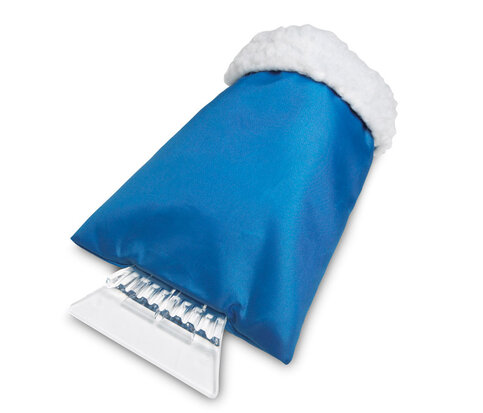 ijskrabber met handschoen blauw