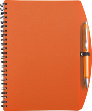 pvc boekje met pen A5 oranje